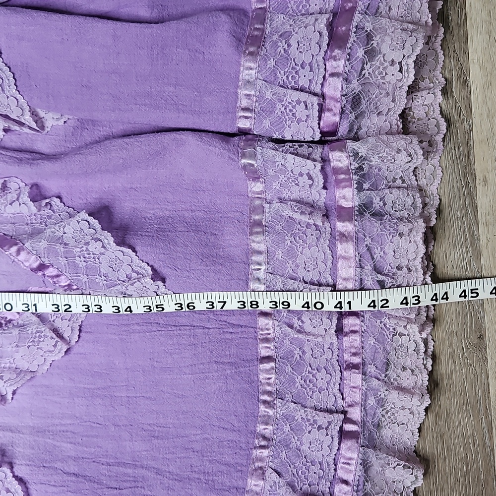 Vintage Boho Lace Ruffled Ombre Lavender Lace Baby Doll Dress Size Small Medium - Picture 16 of 16